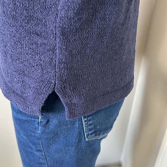 Lilly Pulitzer Calloway Chenille Ruffle Sleeve Sweater Crewneck Navy Sz S - Picture 8 of 11